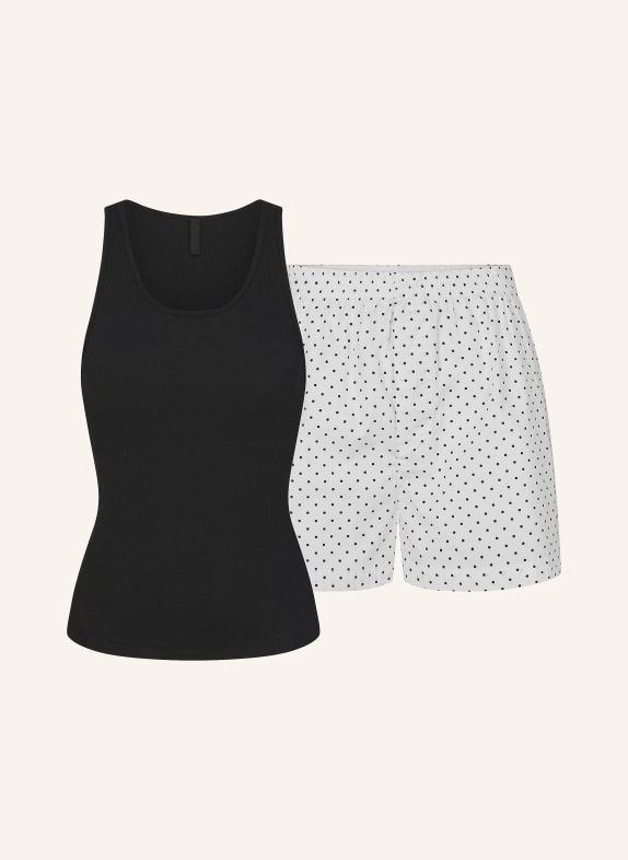 SKIMS Shorty-Schlafanzug COTTON POPLIN ONYX DOT