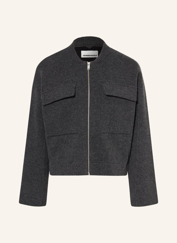 ARMEDANGELS Gebreide blouson ZWART / DONKERGRIJS