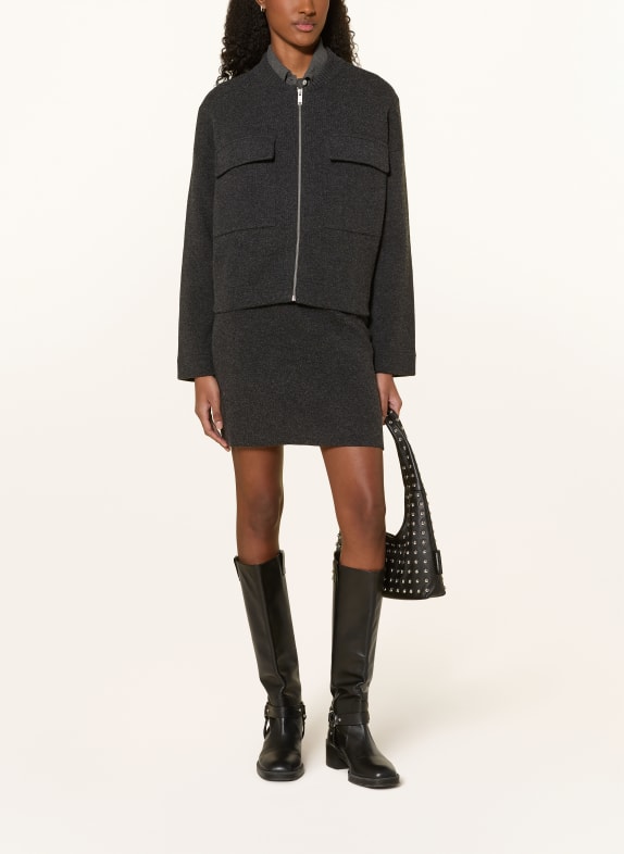 ARMEDANGELS Strickblouson SCHWARZ / DUNKELGRAU