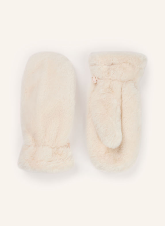 darling harbour Faux fur mittens OFFWHITE