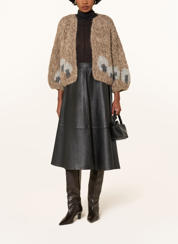 MAIAMI Gebreide hoes met alpaca BRUIN / BLAUWGRIJS / DONKERGRIJS