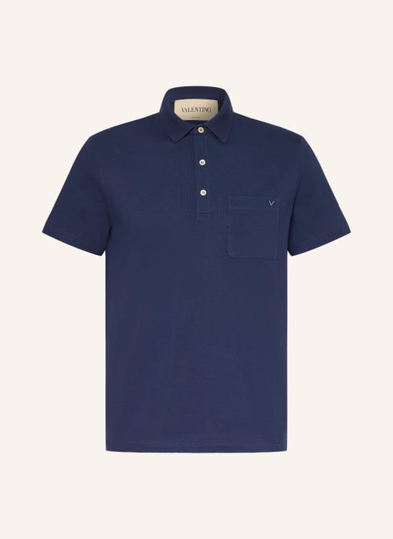 VALENTINO Piqué-poloshirt VGOLD DONKERBLAUW