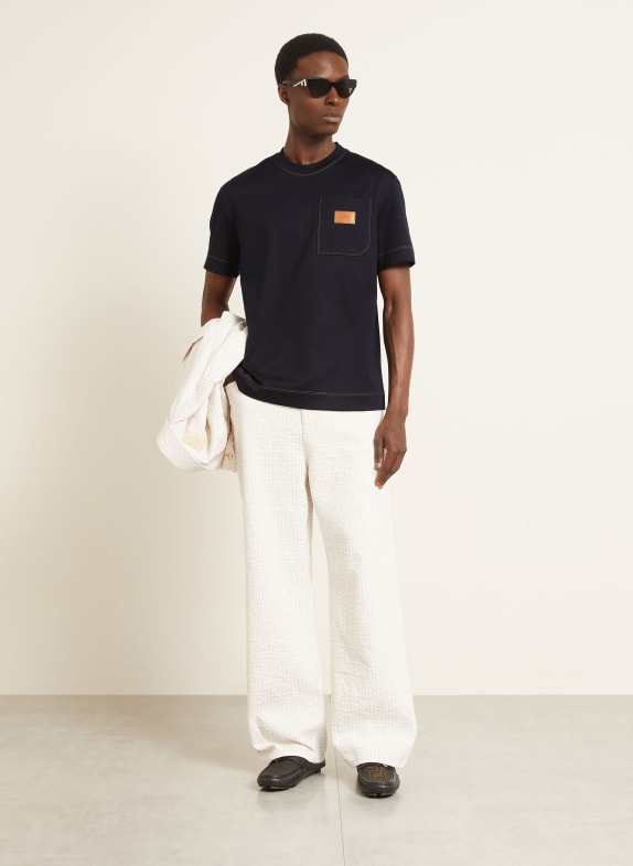 FENDI T-Shirt DUNKELBLAU / COGNAC
