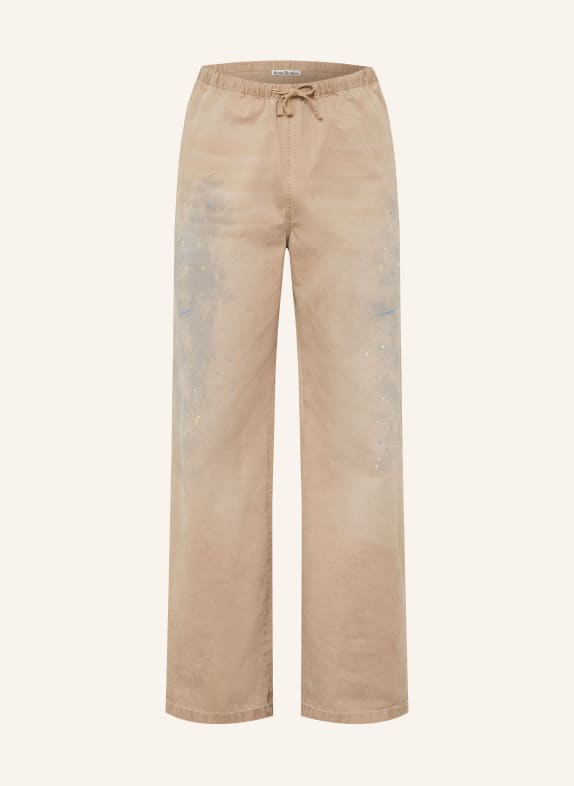 Acne Studios Kalhoty Regular Fit BÉŽOVÁ