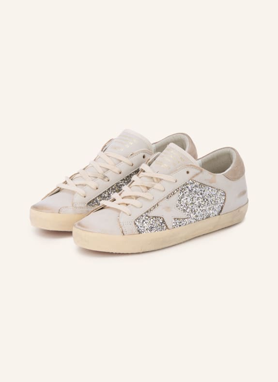GOLDEN GOOSE Baskets SUPER-STAR ÉCRU / ARGENT / BEIGE