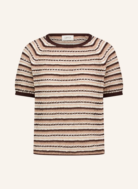 CARTOON Knit shirt BEIGE / DARK BROWN / WHITE