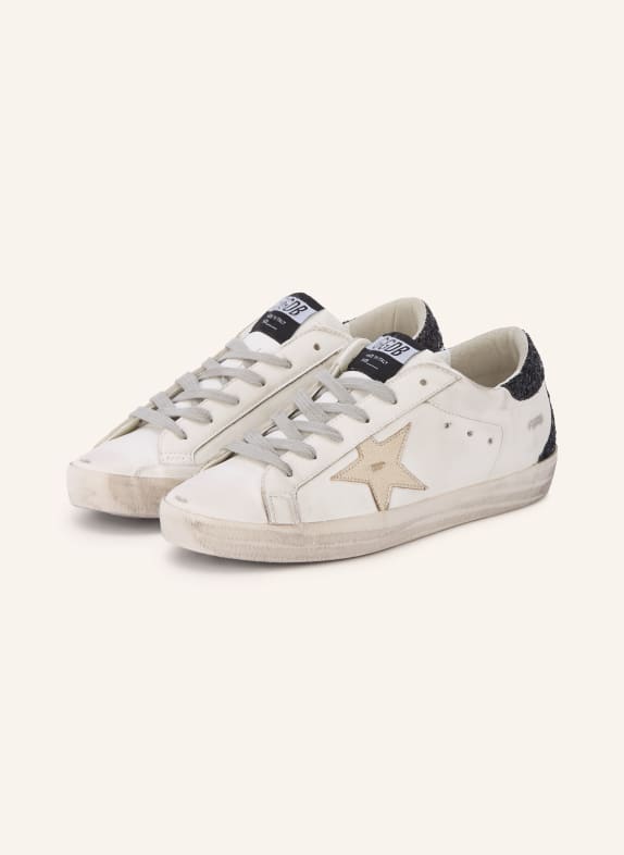 GOLDEN GOOSE Baskets SUPER-STAR BLANC / PLATINE / NOIR