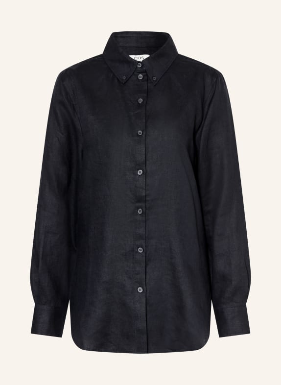 COS Linen shirt DARK BLUE