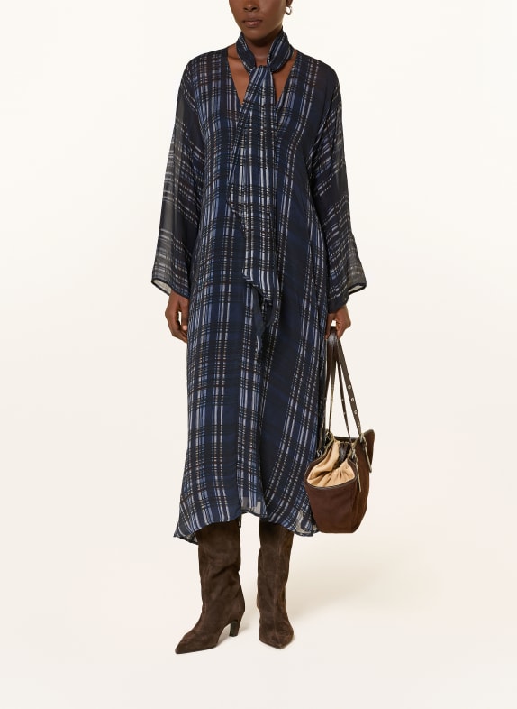 ANNA's Robe avec nœud amovible BLEU FONCÉ / MARRON / BLEU CLAIR