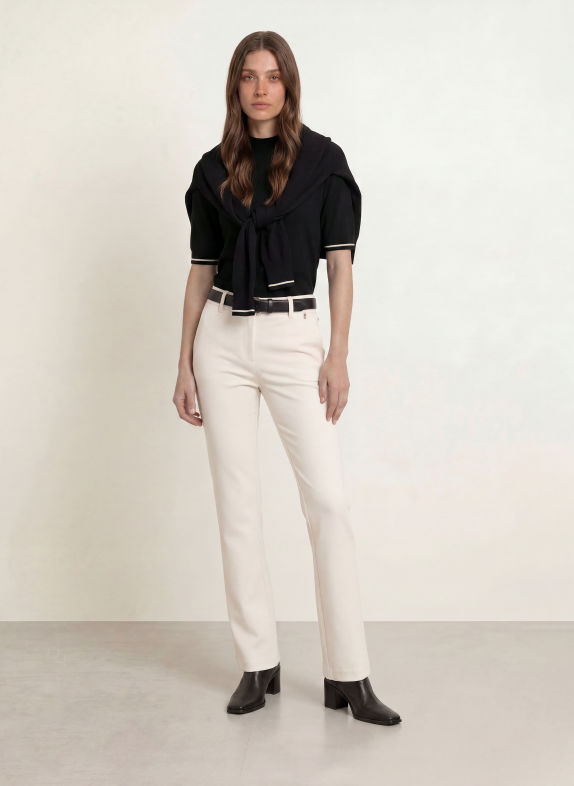 BOGNER Gebreid shirt ANTONIA ZWART / WIT