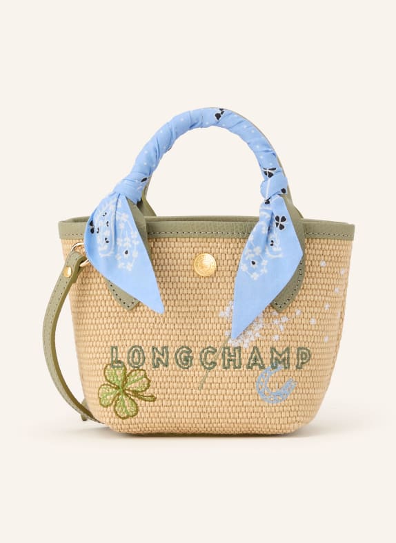 LONGCHAMP Korbtasche LE PLIAGE COLLECTION XS CREME / GRÜN / HELLBLAU