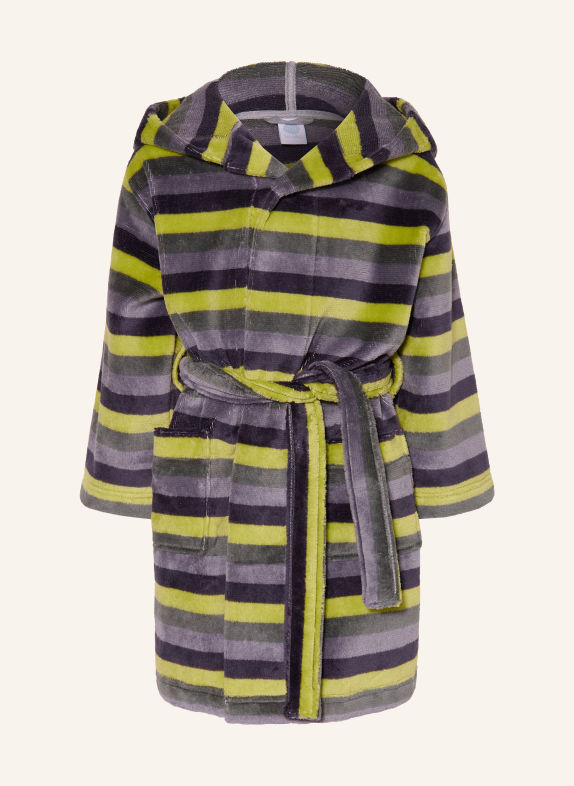 Sanetta Hooded bathrobe OLIVE / DARK GRAY / GRAY