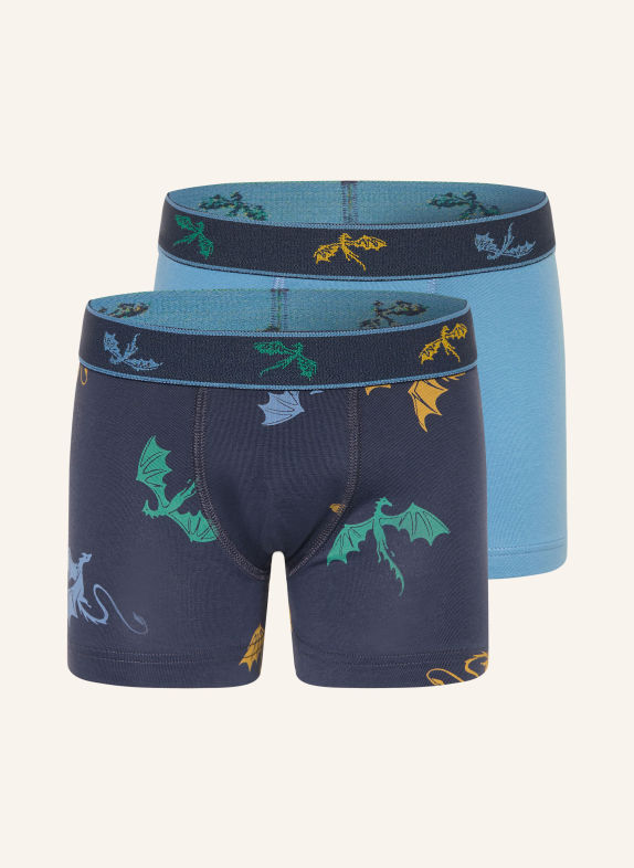 Sanetta Set van 2 boxershorts DONKERBLAUW / GROEN / LICHTBLAUW