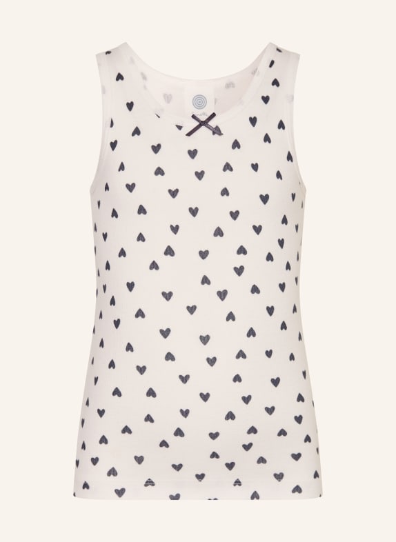 Sanetta Top WIT / DONKERBLAUW