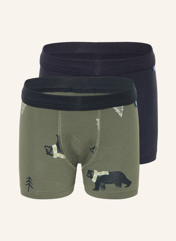 Sanetta Set van 2 boxershorts OLIJF / LICHTGROEN / DONKERBLAUW