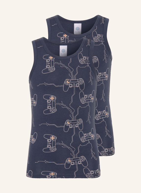 Sanetta Set van 2 onderhemden DONKERBLAUW / ZALM / WIT
