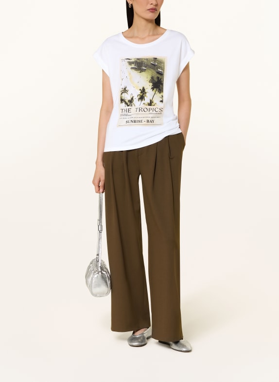 monari T-shirt met strass-steentjes WIT / GROEN