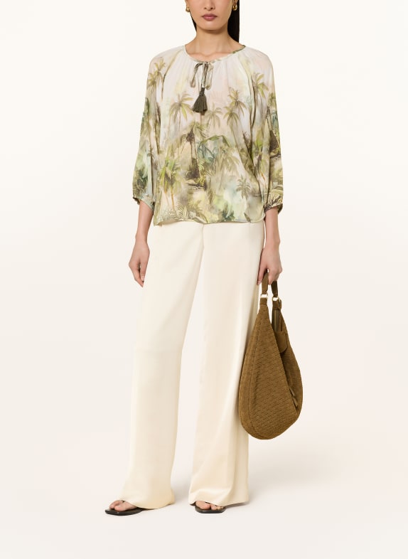 monari Blouse met 3/4-mouwen CRÈME / OLIJF / LICHTBLAUW