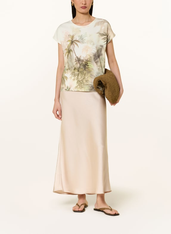 monari T-shirt met sierstenen BEIGE / GROEN