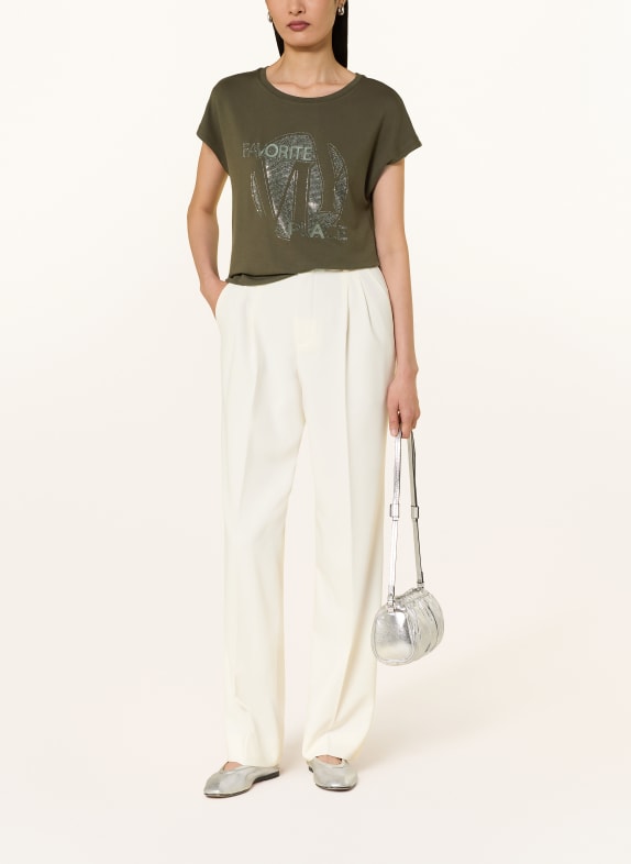 monari T-shirt met strass-steentjes KAKI