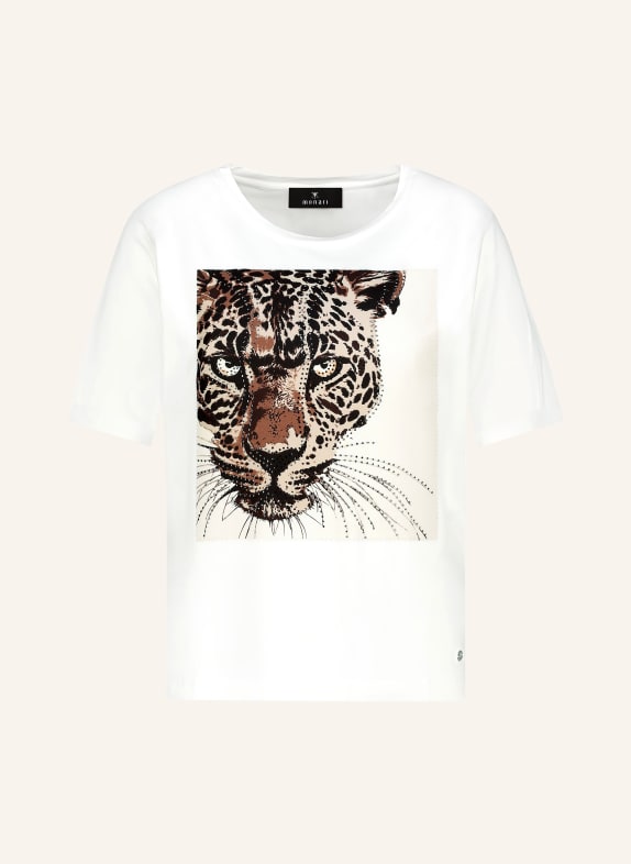 monari T-shirt avec strass BLANC / MARRON / BEIGE