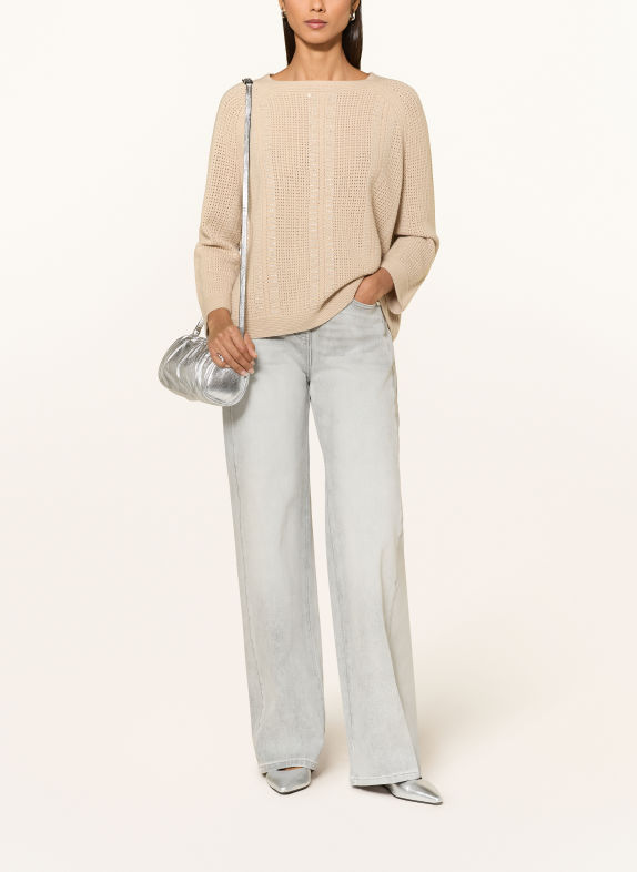 ELENA MIRO Wide Leg Jeans WANDA 013 Light Grey