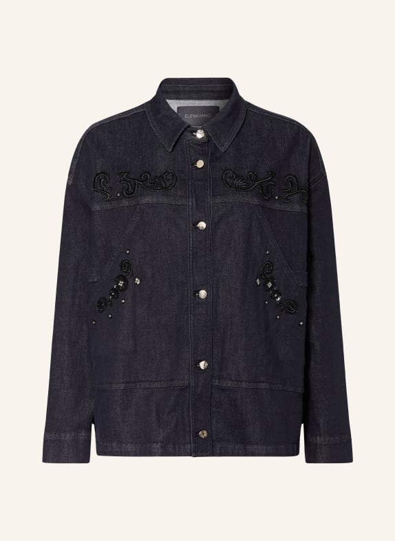 ELENA MIRO Jeansblus med strass och paljetter MÖRKBLÅ
