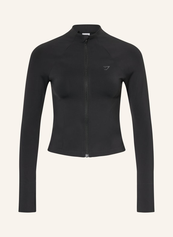 GYMSHARK Trainingsjacke SOFT SCULPT SCHWARZ