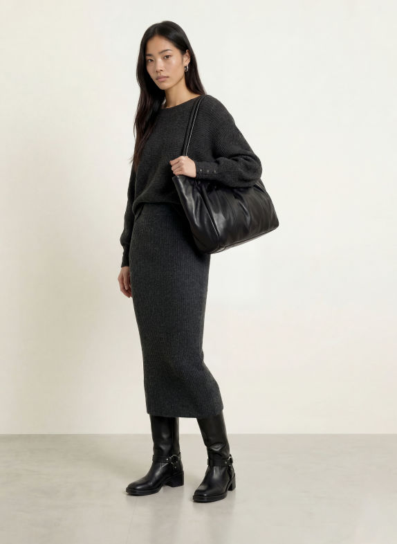 GUESS EMILY Knit Skirt DARK GRAY
