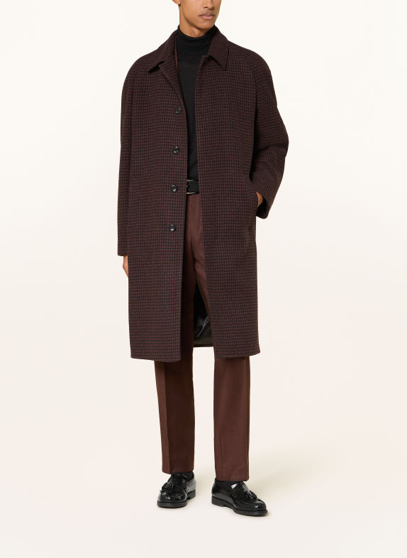DRESSLER ROMEO Wool Coat DARK RED / BLACK