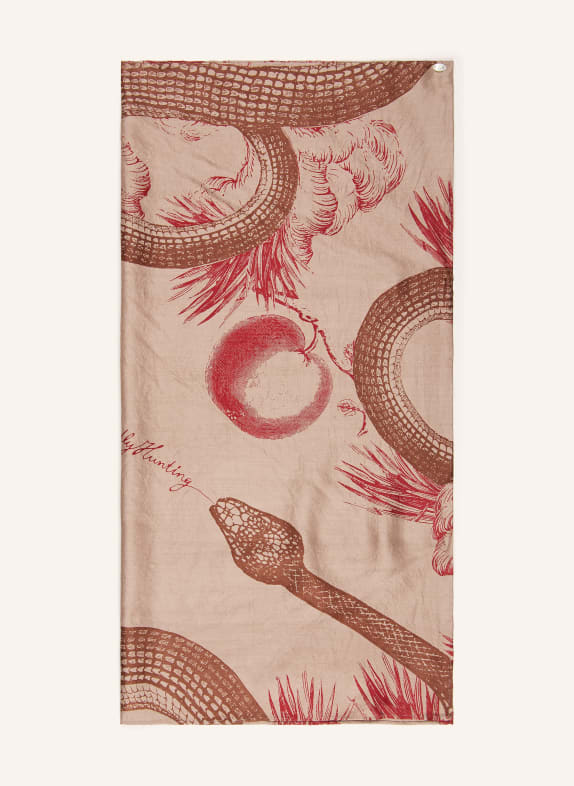friendly hunting Seidentuch BEIGE / BRAUN / DUNKELROT