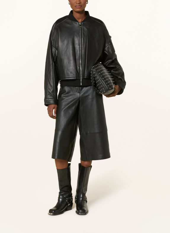 BOMBERS ORIGINAL MERRIN Leather Jacket BLACK