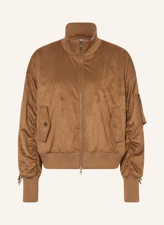BOMBERS ORIGINAL Bunda v koženém vzhledu HNĚDÁ