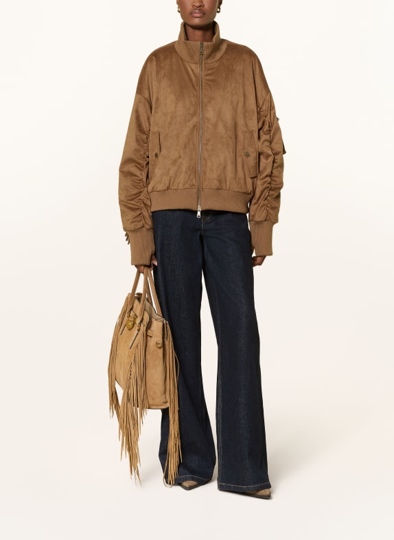 BOMBERS ORIGINAL Blouson aspect cuir MARRON