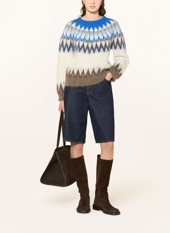 darling harbour Trui met alpaca offwhite / blue