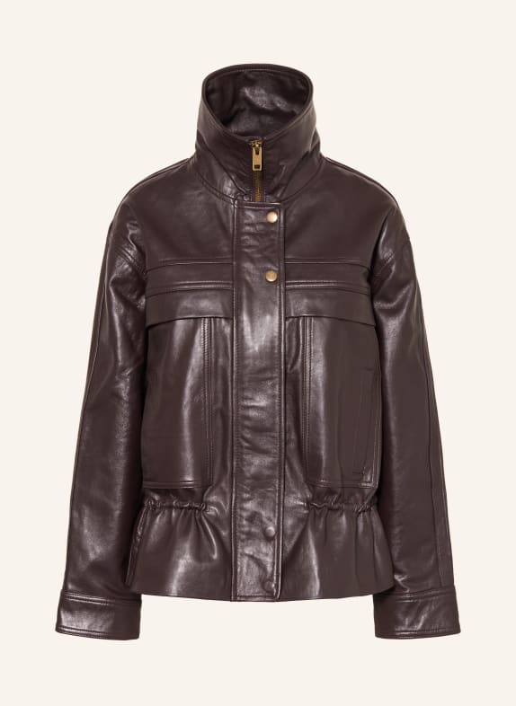 ba&sh KASSIA leather jacket DARK BROWN