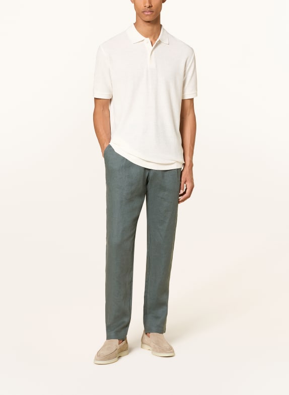 Marc O'Polo Jersey-Poloshirt Regular Fit mit Leinen WEISS