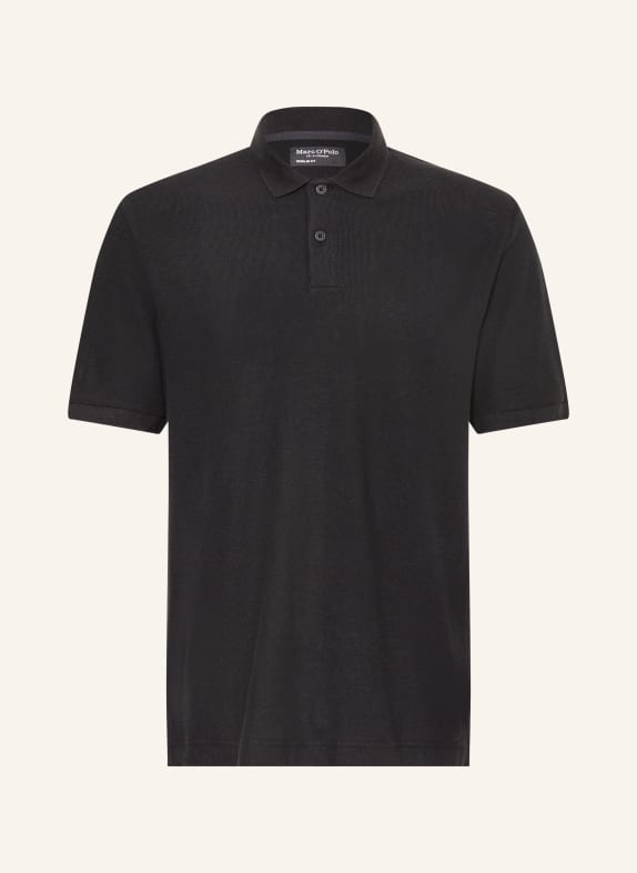 Marc O'Polo Polo tričko z jerseyu, regular fit, s lnem ČERNÁ