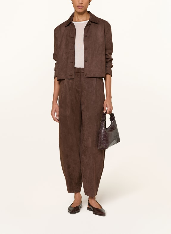 darling harbour Jerseyhose in Lederoptik DARK BROWN