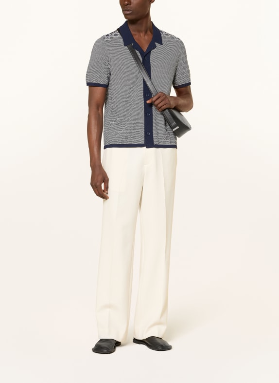 SANDRO Resorthemd Regular Fit DUNKELBLAU / GRAU / WEISS