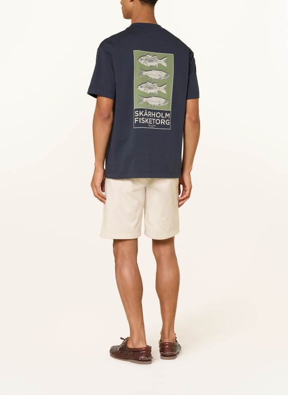 Marc O'Polo T-shirt DONKERBLAUW / OLIJF / WIT
