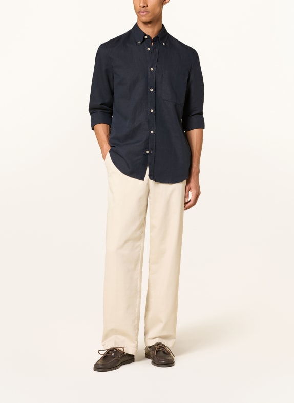 Marc O'Polo Hemd Regular Fit mit Leinen DUNKELBLAU