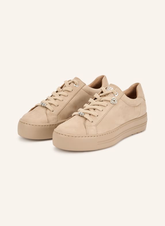 paul green Sneakers with gemstones BEIGE / SILVER