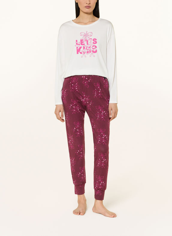 SHORT STORIES Sleep pants DARK RED / FUCHSIA / WHITE