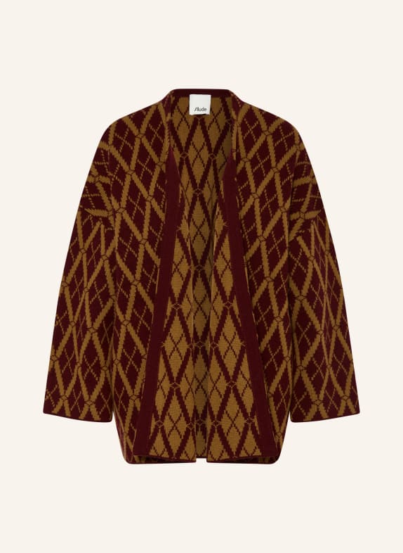 ALLUDE Gilet en cachemire CHAMEAU / ROUGE FONCÉ