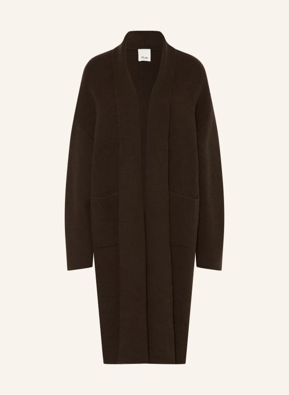 ALLUDE Cashmere knit coat DARK BROWN