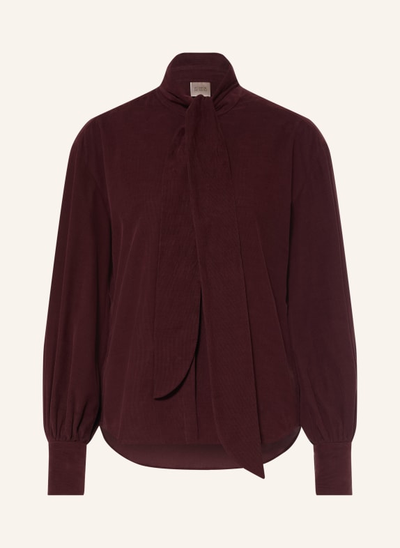 ÉMANOU Blouse à nœud en velours côtelé ROUGE FONCÉ