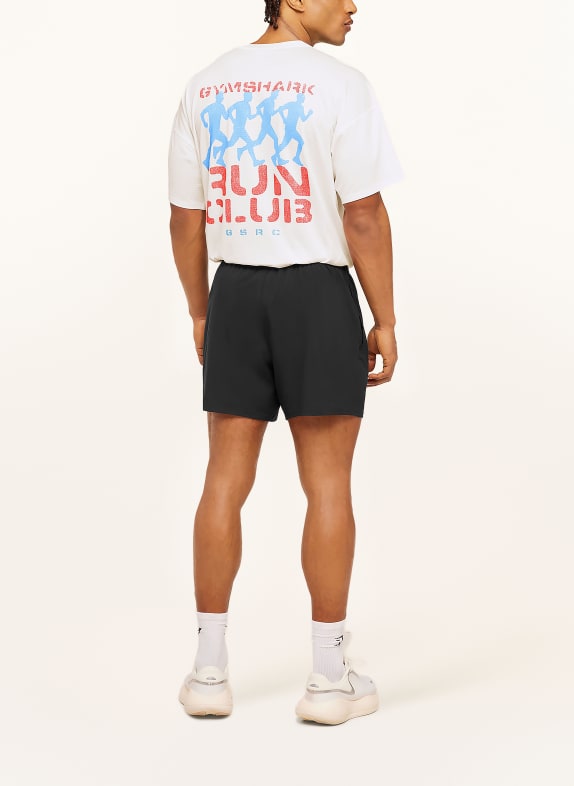 GYMSHARK Oversized-Shirt GSRC STENCIL aus Mesh WEISS / ROT / BLAU