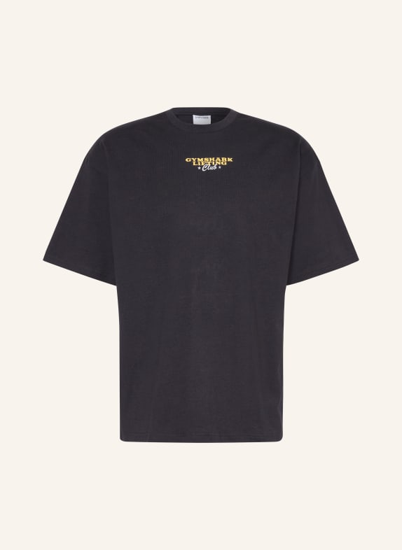 GYMSHARK Oversized-Shirt TROPHY GRAPHIC SCHWARZ / HELLGRAU / GELB