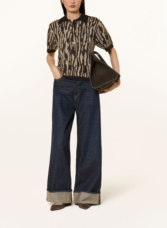 darling harbour Sweter z dzianiny z alpaki BROWN